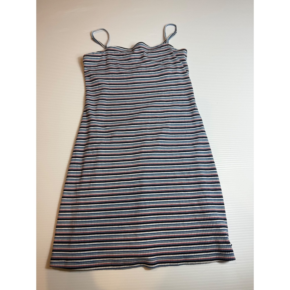Hollister Striped Ribbed Bodycon Mini Dress Sleeveless Casual Summer Size S